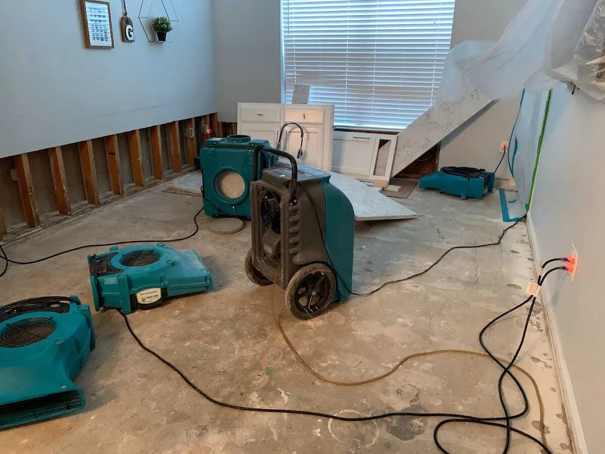 Dehumidifier in flood-cut room for Water Extraction & Removal in Gardner